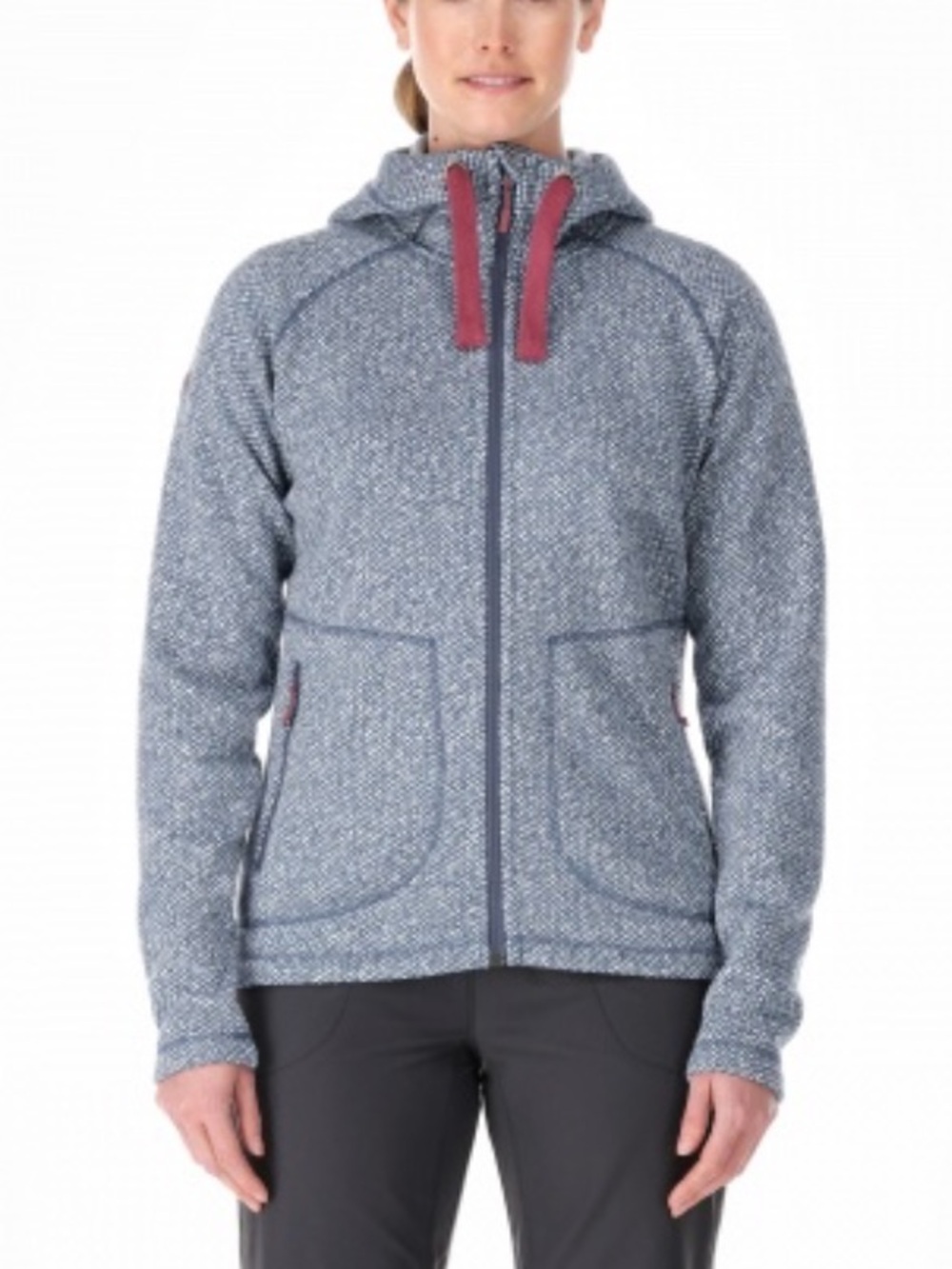 Rab Amy Hoody Bering Sea Blue Full Zipper Chunky Knit Pockets Outdoor Gorpcore-S